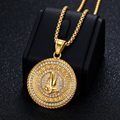 Praying Hands Pendant Necklace