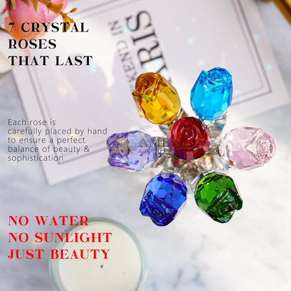 Crystal Colored Rose Figurine  Amen Artisan
