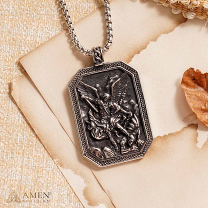 【DEAL TODAY】St. Michael the Archangel Guardian Medal Necklace - Amen Artisan
