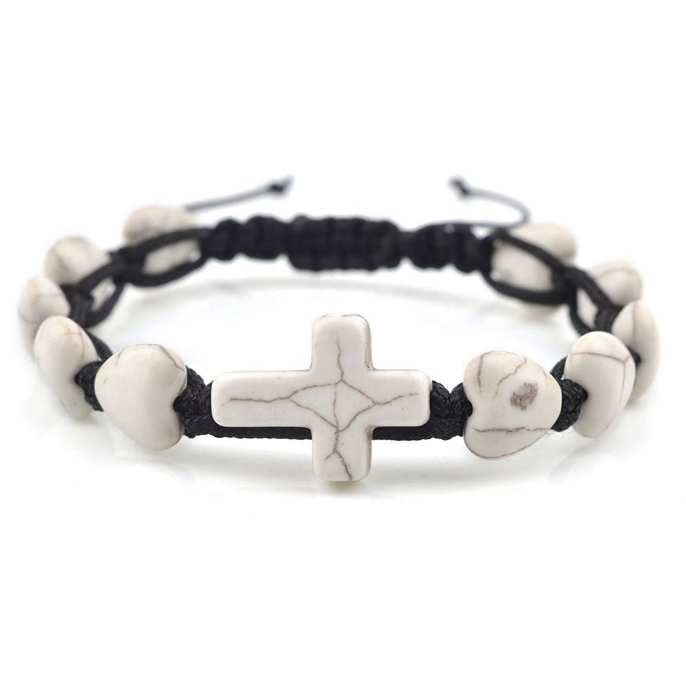 Heart-Shaped Turquoise Cross Bracelet  Amen Artisan