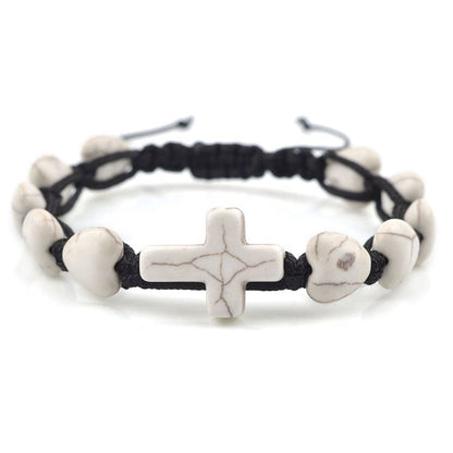 Heart-Shaped Turquoise Cross Bracelet  Amen Artisan