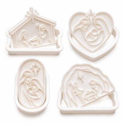 【DEAL TODAY】Nativity Heart Cookie Cutter & Embosser Set