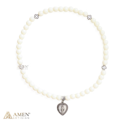 Convertible Miraculous Medal Beaded Bracelet & Necklace