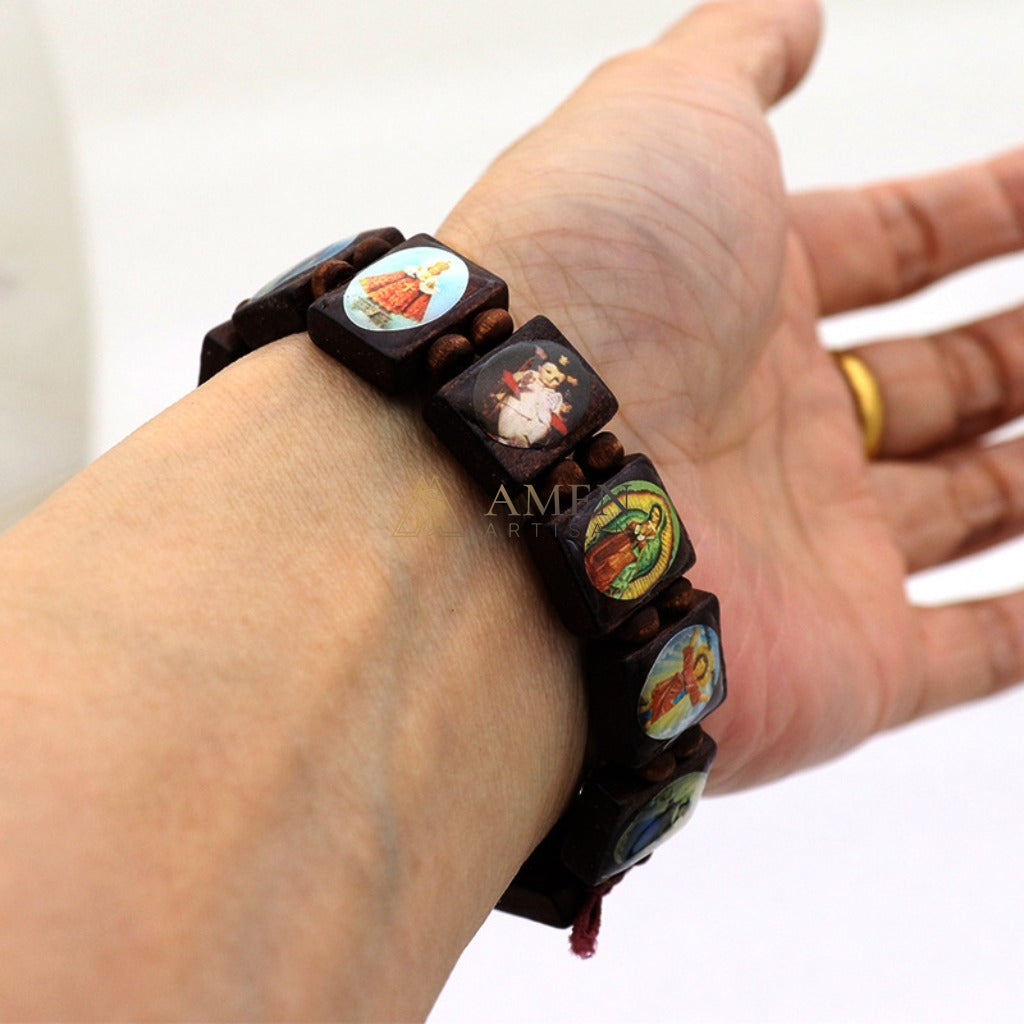 Holy Icon Wooden Plaque Bracelet Amen Artisan