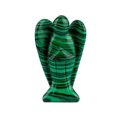 Natural Crystal Angel Figurine Gemstone Energy Keeper, Healing Guardian Decor Amen Artisan