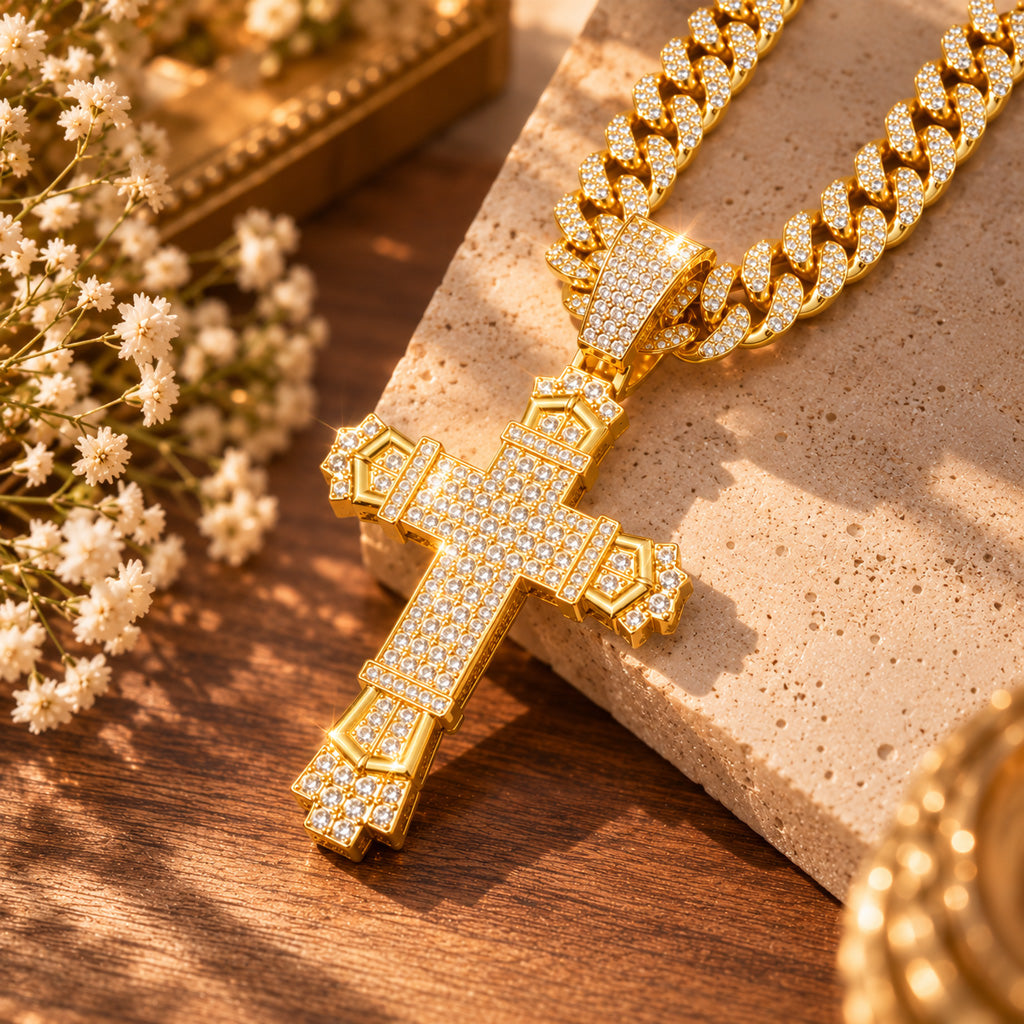 Statement Cross Pendant Necklace