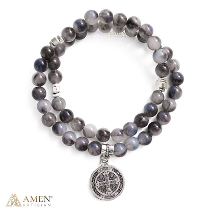 Convertible Miraculous Medal Beaded Bracelet & Necklace