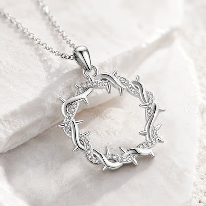 FIRST 50 CUSTOMERS ONLY —Rhinestone Crown of Thorns Pendant Necklace for Everyday Faith