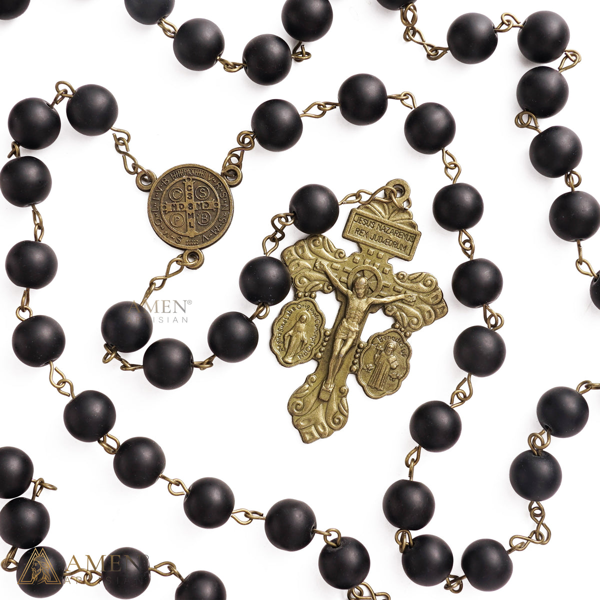 Black Agate Catholic Rosary