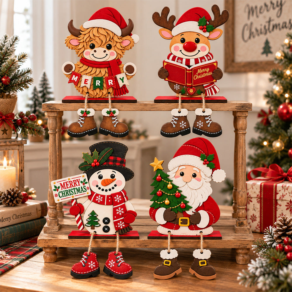 The Merry Christmas Crew — Wooden Shelf Sitters | Amen Artisian