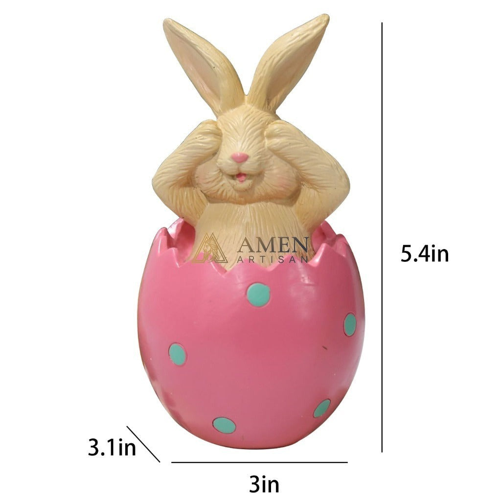 Easter Bunny Egg Statue Amen Artisan