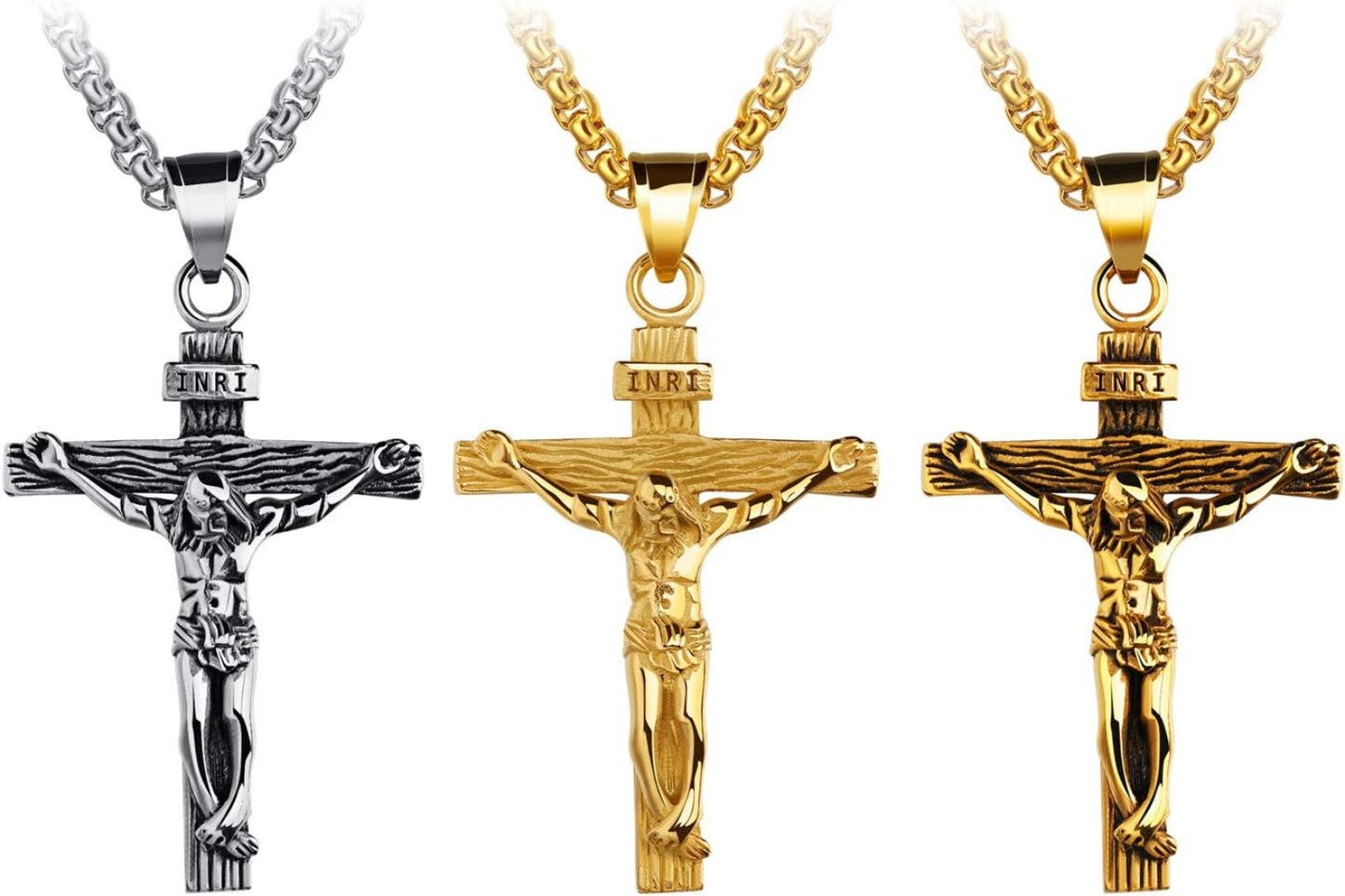 Vintage Crucifix Necklace Amen Artisan