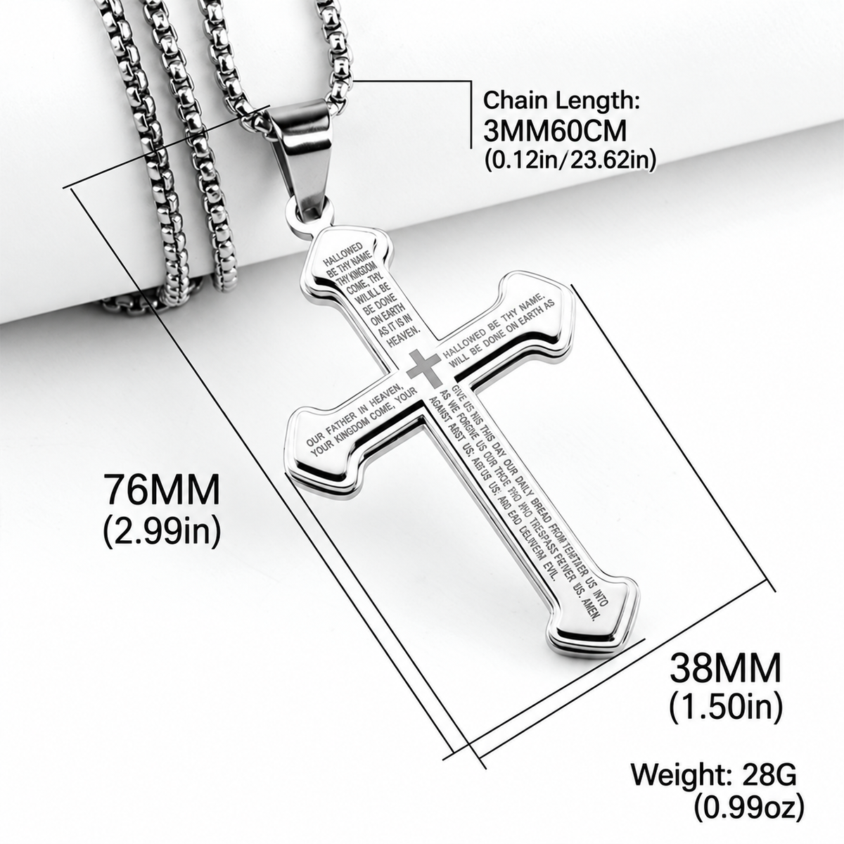 Lord’s Prayer Cross Pendant