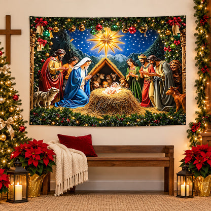 Christmas Nativity Scene Backdrop