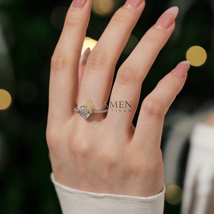 Heart Bow Diamond Ring Amen Artisan