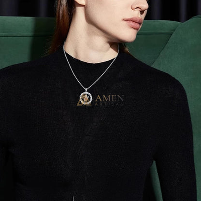 Crown of Thorns Sacred Heart Pendant Necklace Amen Artisan