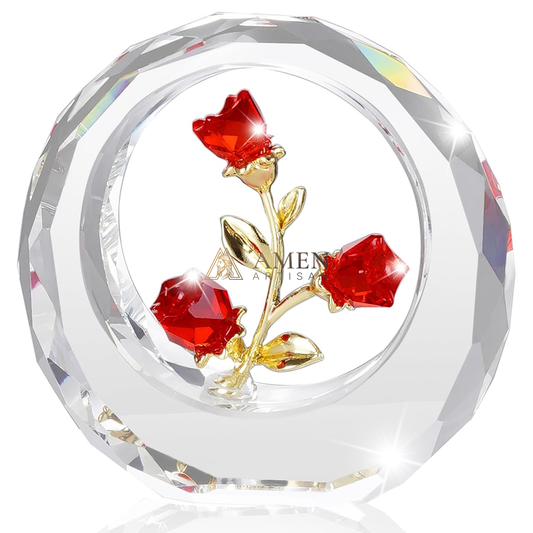 Crystal Rose Figurine Amen Artisan