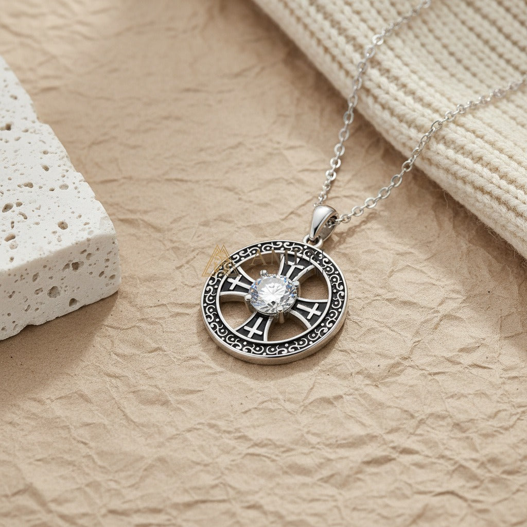 Zircon Cross Pendant Necklace Amen Artisan