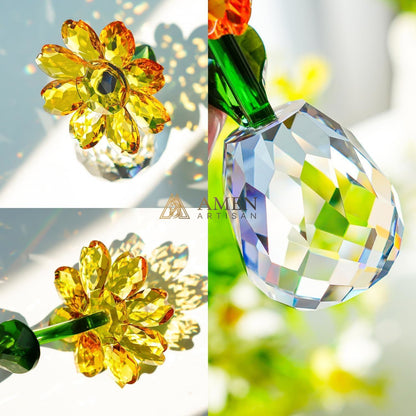 Crystal Sunflower Figurine Amen Artisan
