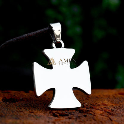 Cycling Guardian Cross Pendant Necklace Amen Artisan