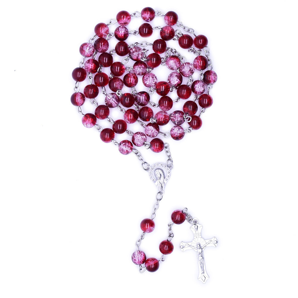 $0.99 Deal - Cracked Glass Bead Rosary – Strength and Faith Through Adversity