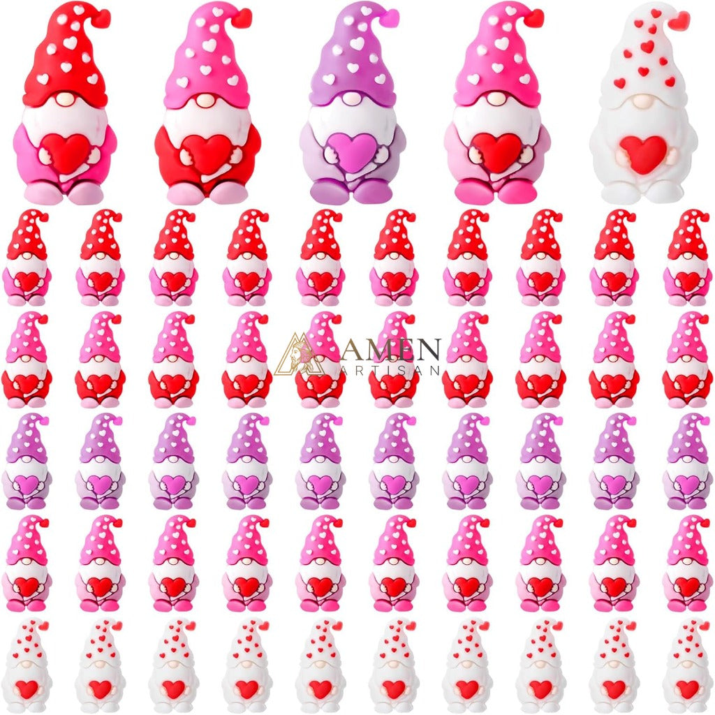 Valentine's Day Mini Gnome Heart Ornaments Amen Artisan