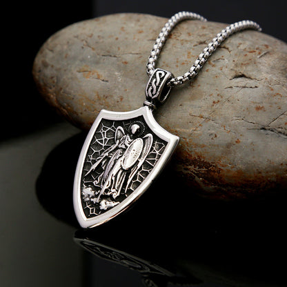 St. Michael the Archangel Shield Pendant Necklace