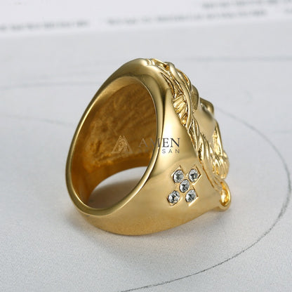 Zircon Jesus Crown of Thorns Ring Amen Artisan