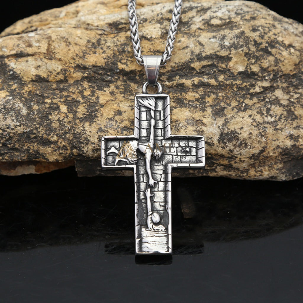Vintage Cross Pendant Necklace Amen Artisan