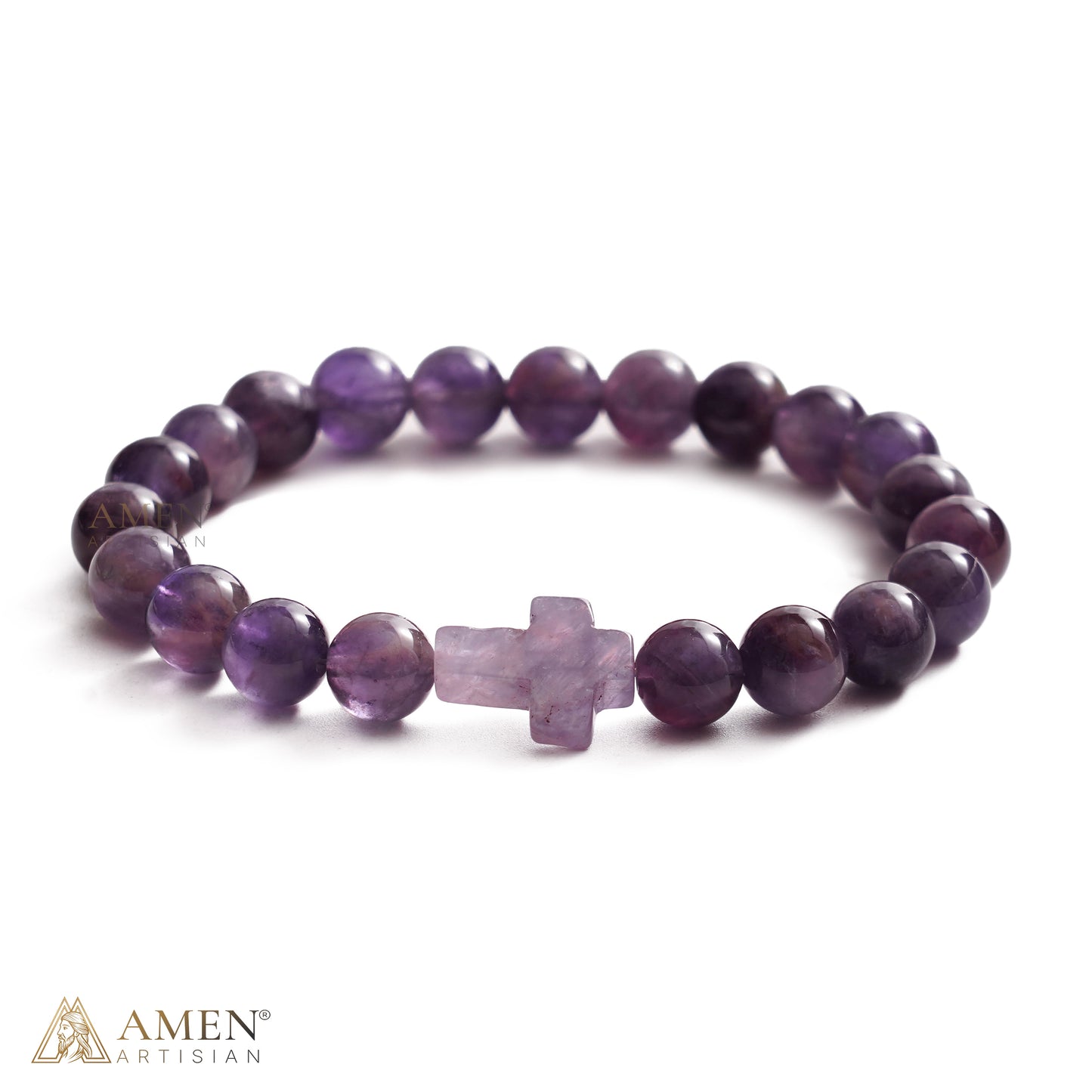 Natural Stone Cross Bracelet