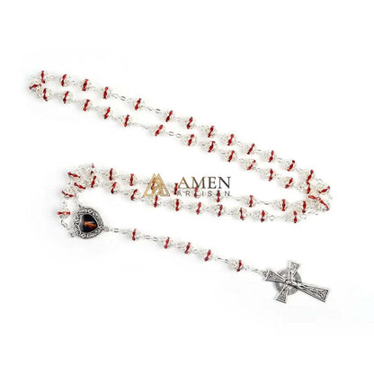 Alloy&Zirconia Bead Crucifix Rosary Amen Artisan