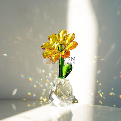 Crystal Sunflower Figurine Amen Artisan
