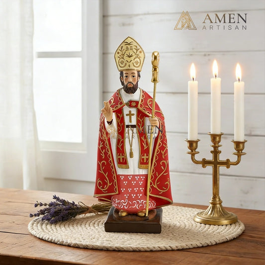 Saint Nicholas Bishop Statue Amen Artisan