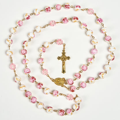 Orchid Mother of God Crucifix Rosary Amen Artisan
