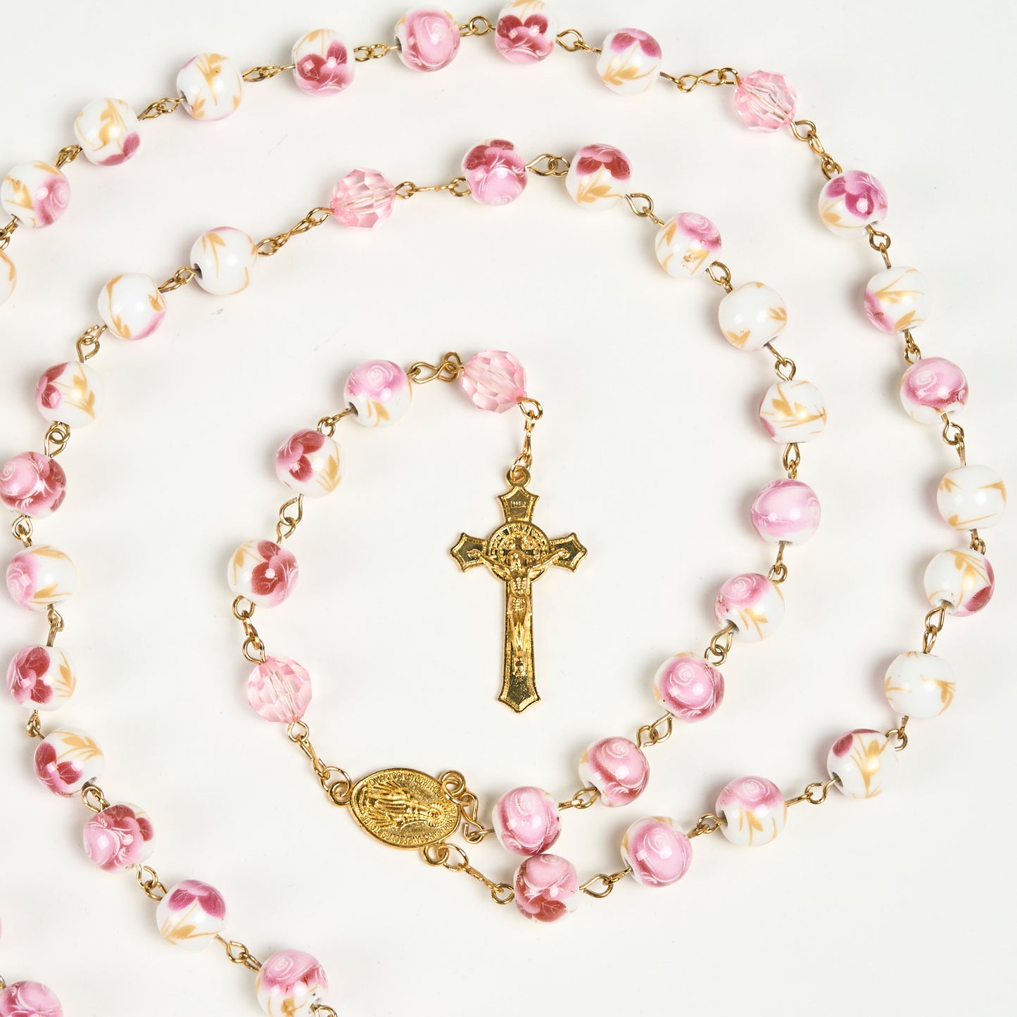 Orchid Mother of God Crucifix Rosary Amen Artisan