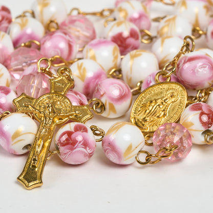Orchid Mother of God Crucifix Rosary Amen Artisan