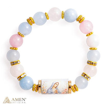 A Gentle Reminder of Grace — Natural Crystal Our Lady Bracelet