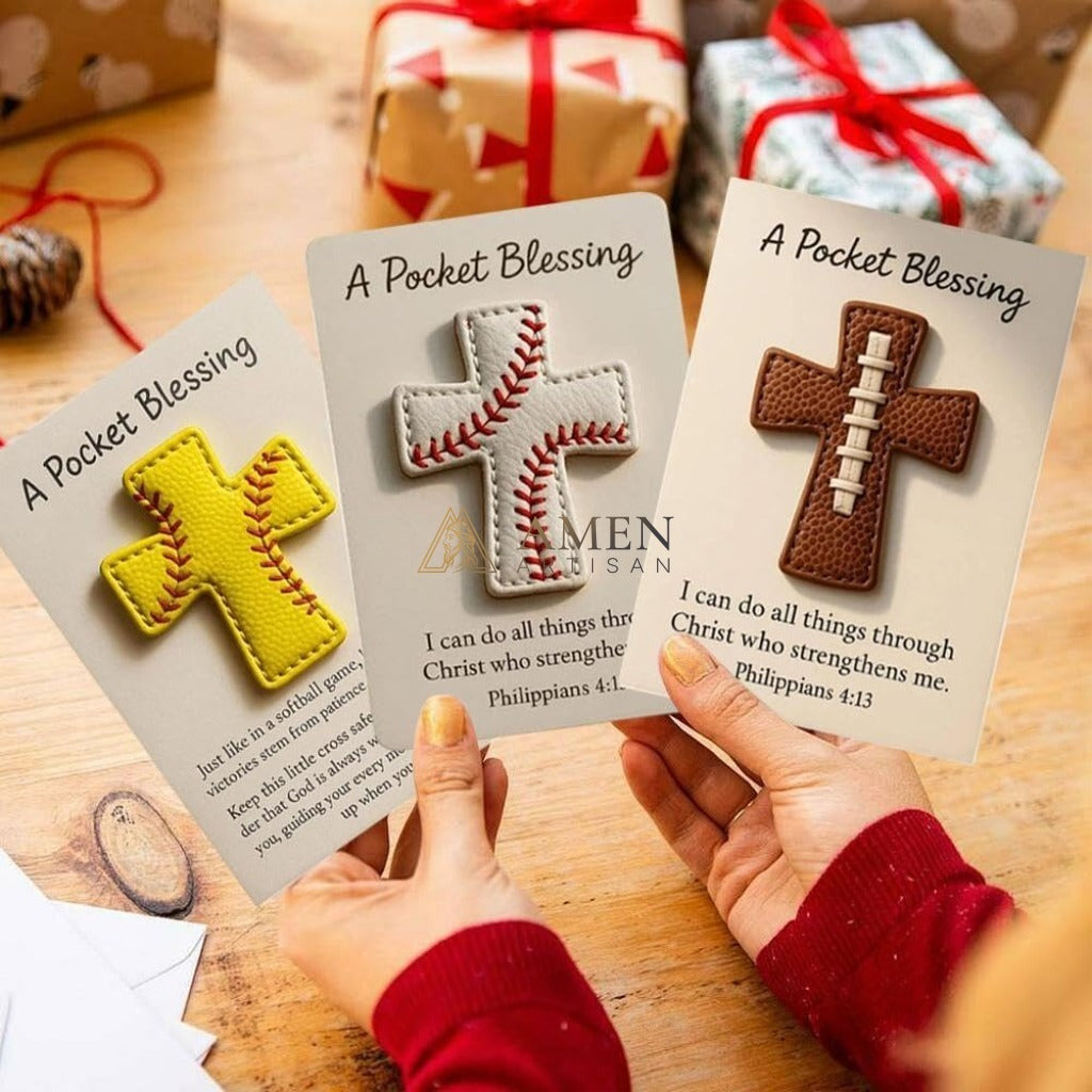 Handmade Leather Football Cross Sports Ornament