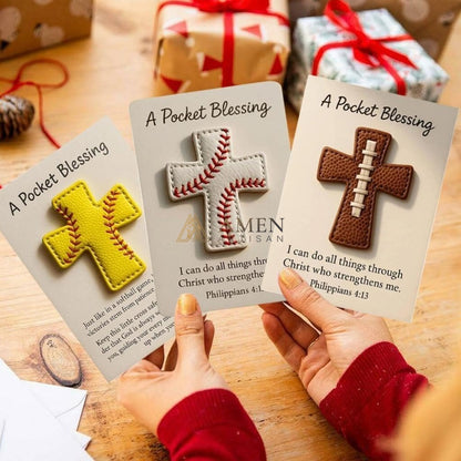 Handmade Leather Football Cross Sports Ornament