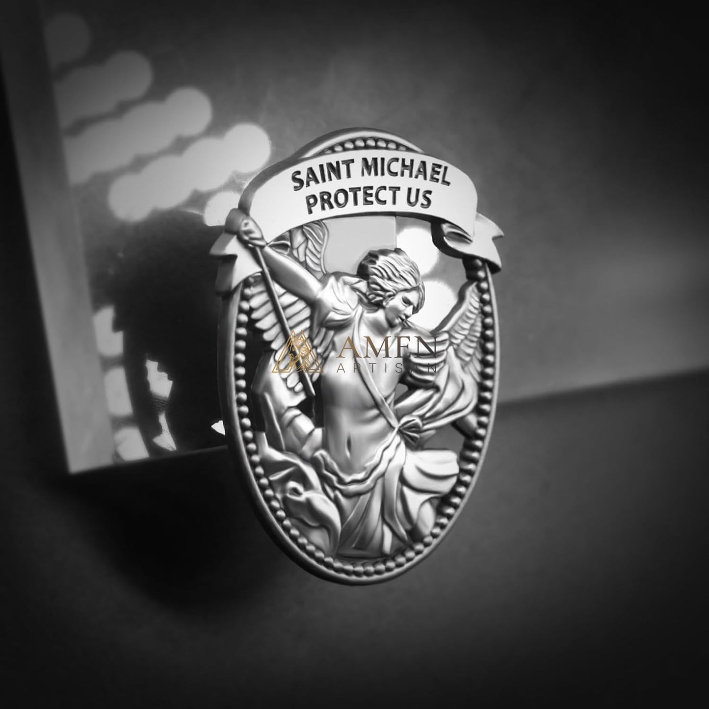 St Michael Medal Car Clip