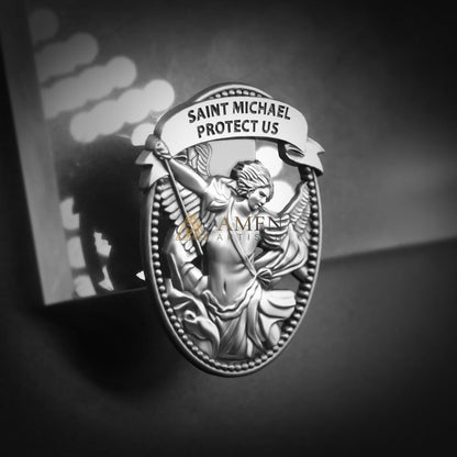 St Michael Medal Car Clip
