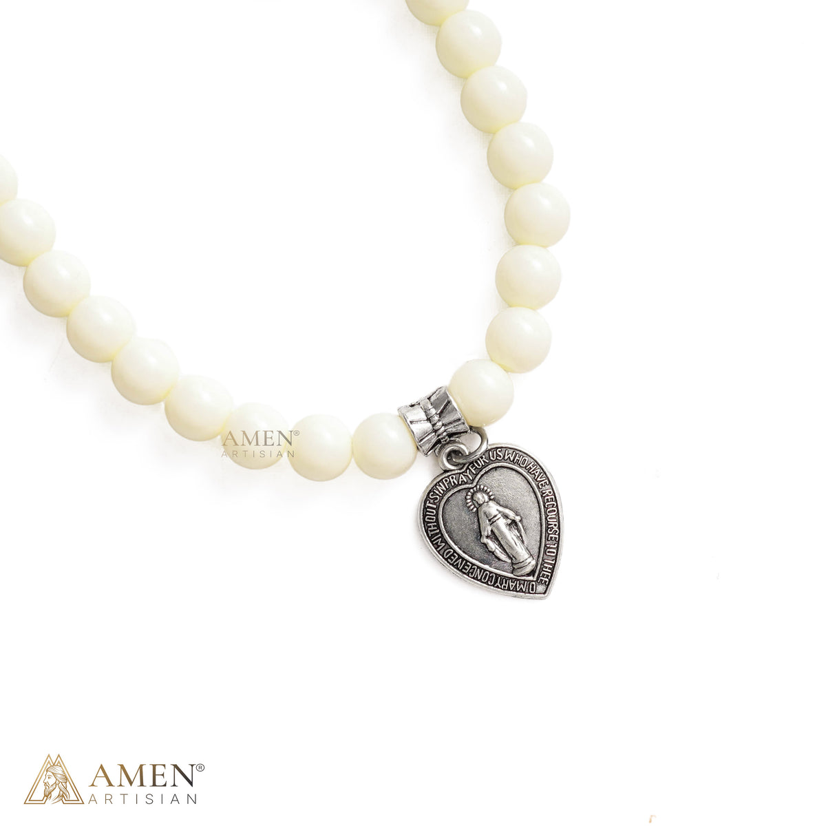 Convertible Miraculous Medal Beaded Bracelet & Necklace