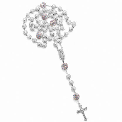 Our Lady of Guadalupe Five-Decade Rosary with Rhinestone-Covered Beads — Devotion | Amen Artisan®