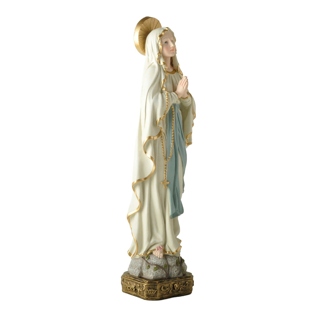 Virgin Mary Resin Statue with Rosary