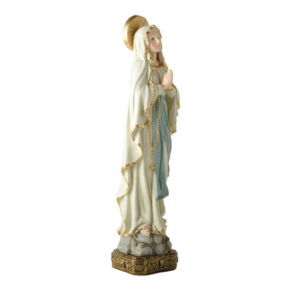 Virgin Mary Resin Statue with Rosary