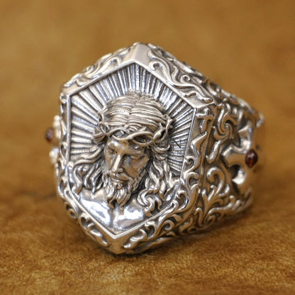 925 Silver Jesus Icon Ring Amen Artisan