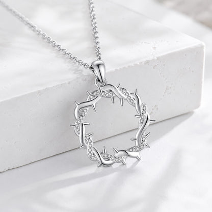 FIRST 50 CUSTOMERS ONLY —Rhinestone Crown of Thorns Pendant Necklace for Everyday Faith