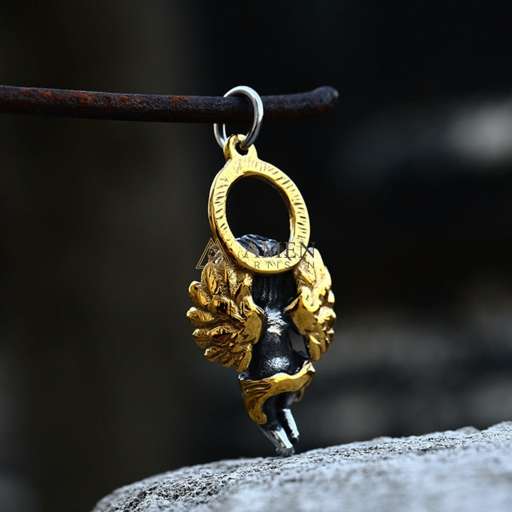 Praying Angel Pendant Necklace Amen Artisan