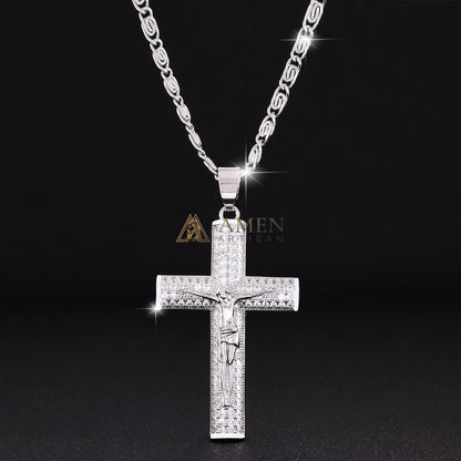 Crucifix Zircon Pendant Necklace Amen Artisan