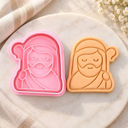 Nativity Cookie Cutter & Stamp Set – Mary, Joseph & Baby Jesus Christmas Baking